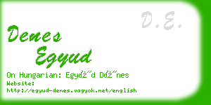 denes egyud business card